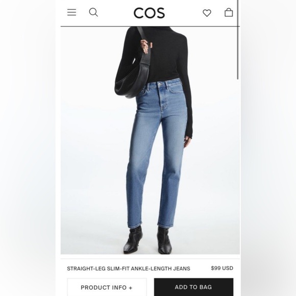 COS Straight-Leg Slim-Fit Ankle-Length Jeans - Picture 2 of 11